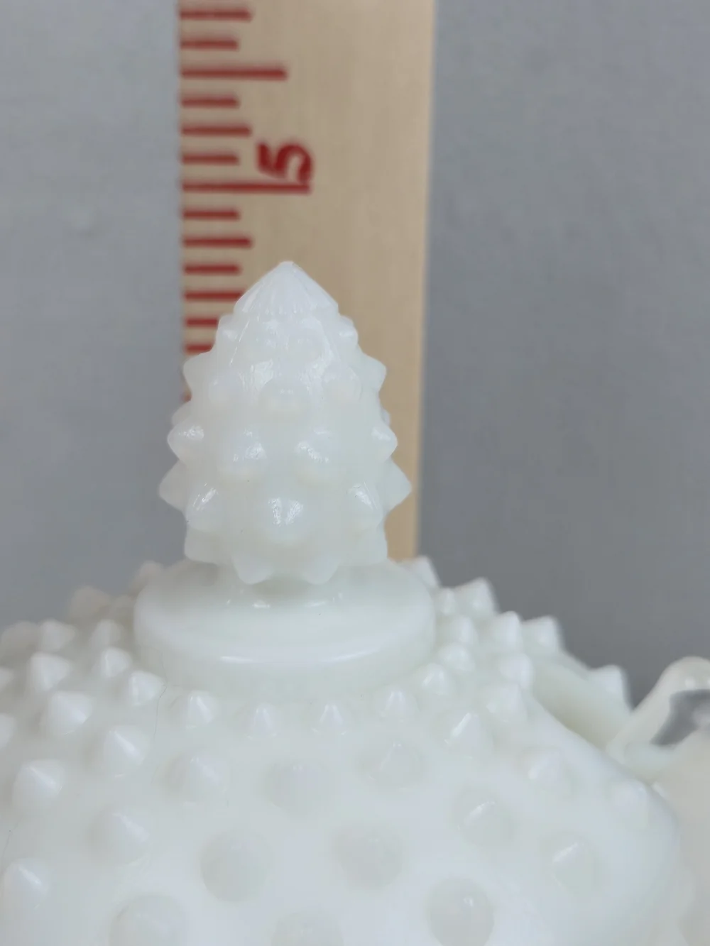 Vintage Fenton White Milk Glass Hobnail Jam / Jelly Jar with Lid & Spoon